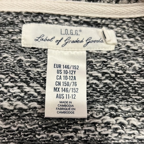 L.O.G.G Gray White Cardigan Sz 10/12 - Picture 5 of 5
